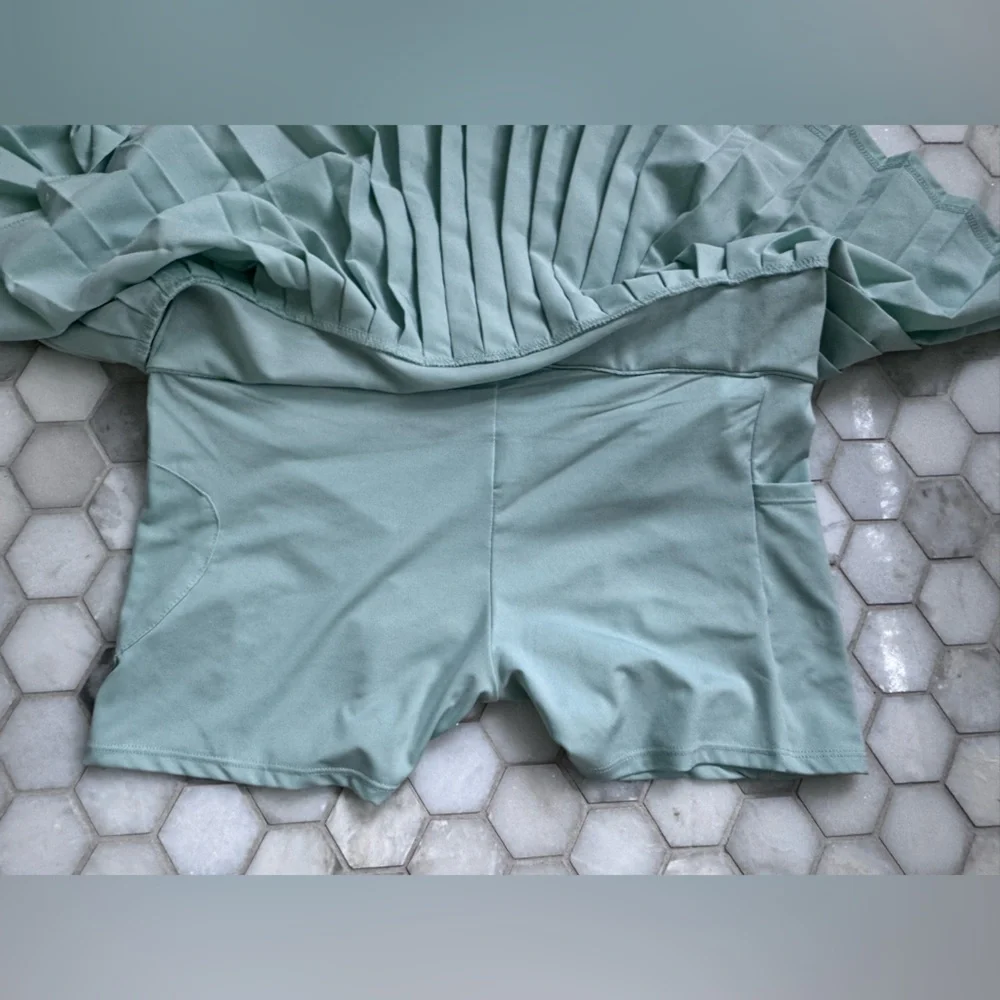 BCG High Rise Pleated Athletic Skort Mint Green Active Tennis Golf Skirt NWT - Picture 4 of 6